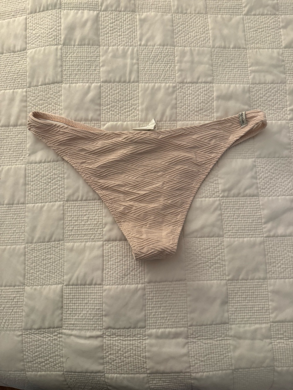 Rhythm. Textured Bikini Bottom in Pale Blush